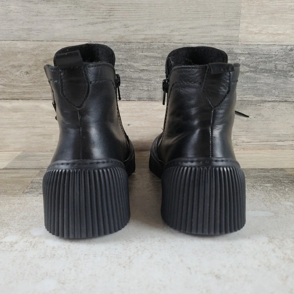 Spring Step Kelko Womens Bootie Sz 6.5 - 7 Comfort Black Leather Side Zip Boots